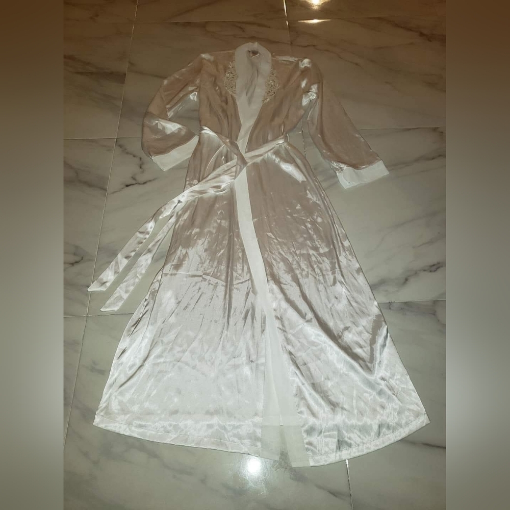 White Wedding Satin Silk Robe